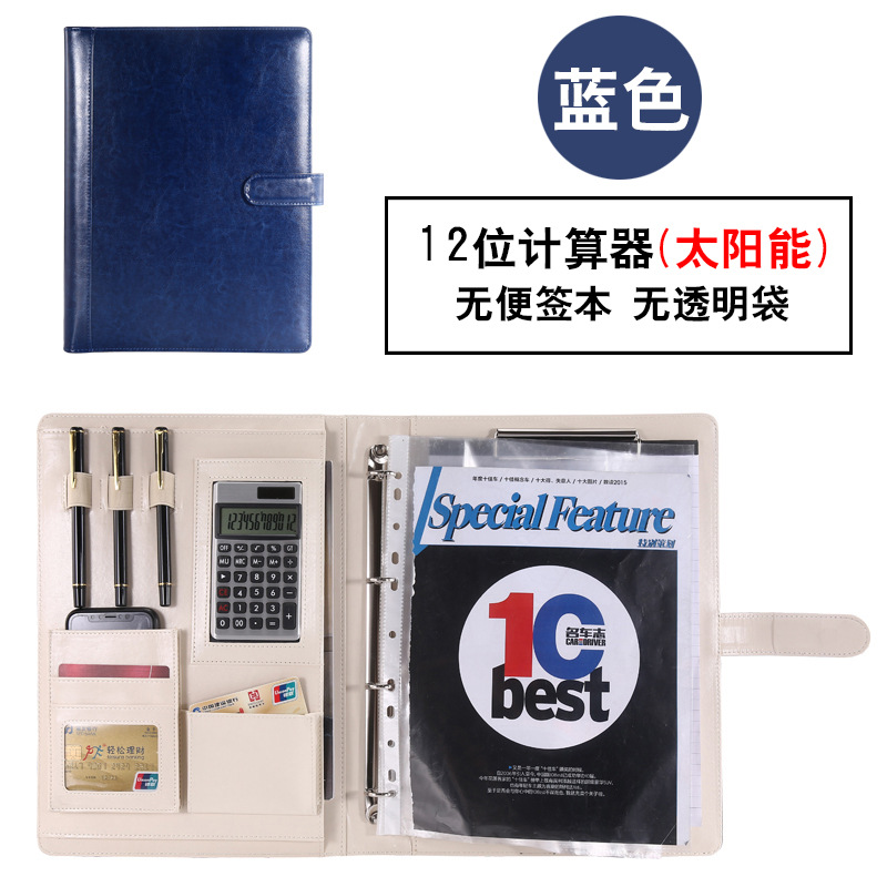 Fabricante A4 de hojas sueltas carpeta Gerente de material con cremallera bolsa de oficina de negocios CONTRATO DE firma tablero clip de cuero