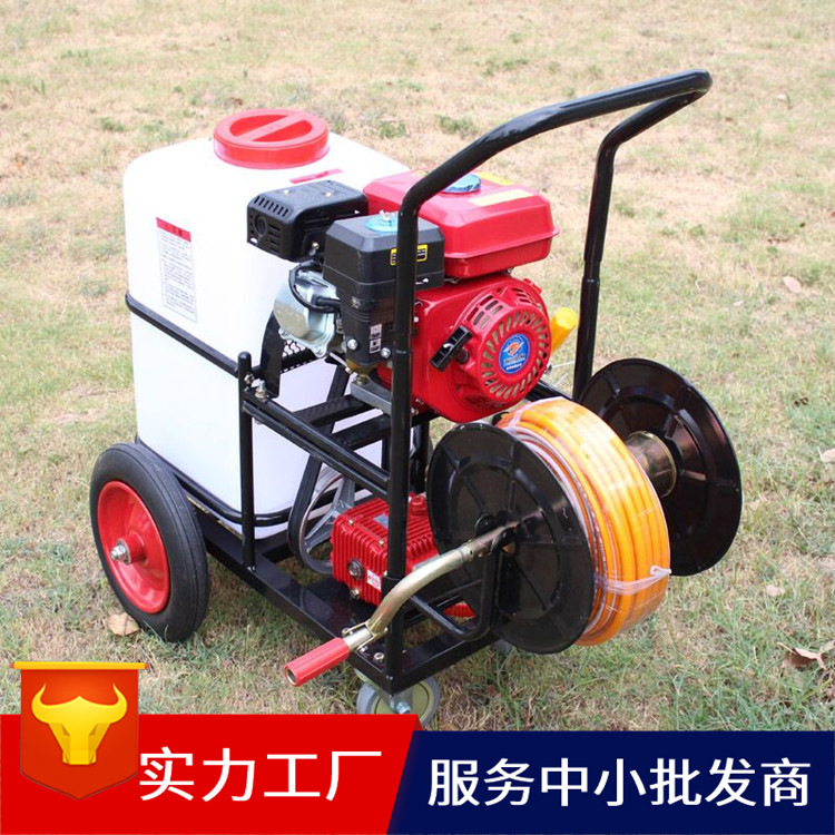 四轮手推式汽油打药机 电动喷雾器  铜泵60L打药机便携