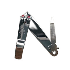 Export cross-border strong man nail scissors QR683 medium flat-head nail scissors sharp stainless steel with file 12 per box 