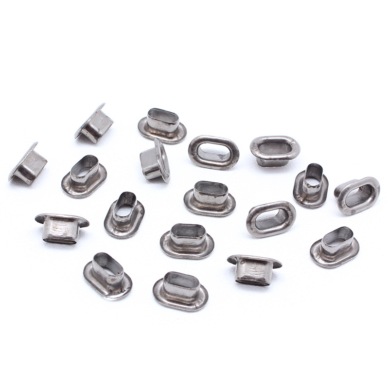 U型鸡眼 14mm小椭圆型高脚鸡眼方形织带透气穿绳扣子铁槽扣气眼扣