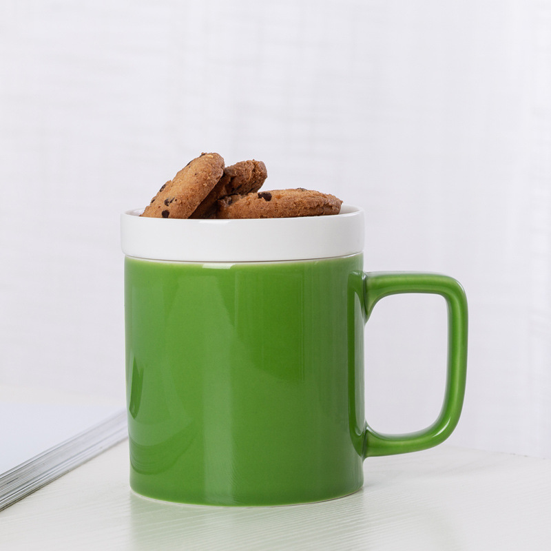 Taza de cerámica de té original Taza de té de flores Taza de marca con tapa Taza de agua Taza de oficina impresa publicitaria LOGO