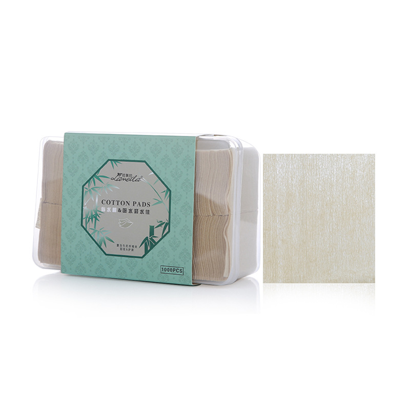 Ramila fábrica al por mayor de ahorro de agua 1000 piezas de algodón fino maquillaje de algodón en caja de fibra de bambú removedor de maquillaje de algodón compresa húmeda B316
