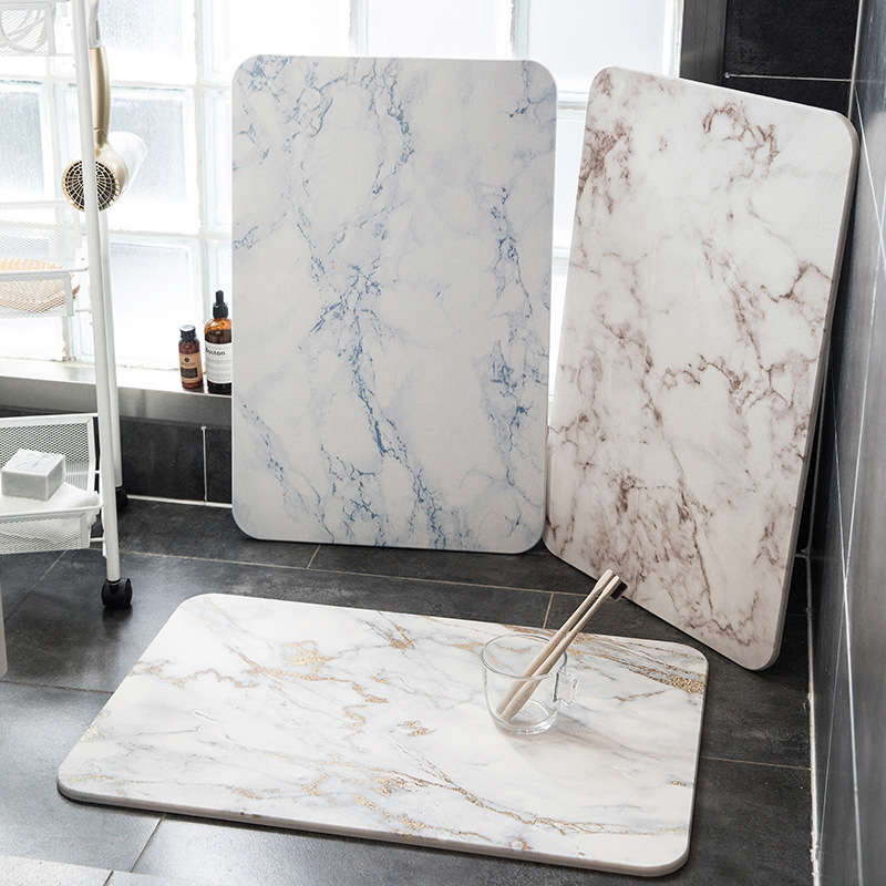 Cardaman promoción marmolado diatomita piso alfombra baño absorbente alfombra antideslizante estera Baño de diatomea de piso antideslizante estera de baño de diatomea