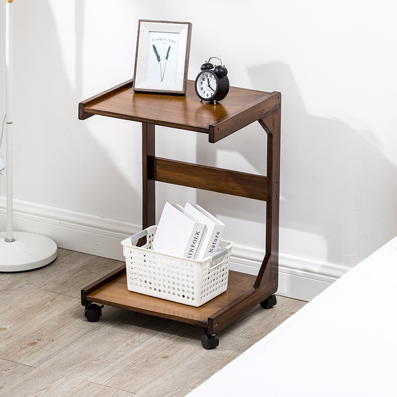 Moderno minimalista sofá lado esquina Mesa mesita de noche Mini Mesa de té mesa de bambú lado gabinete hogar pequeña mesa cuadrada