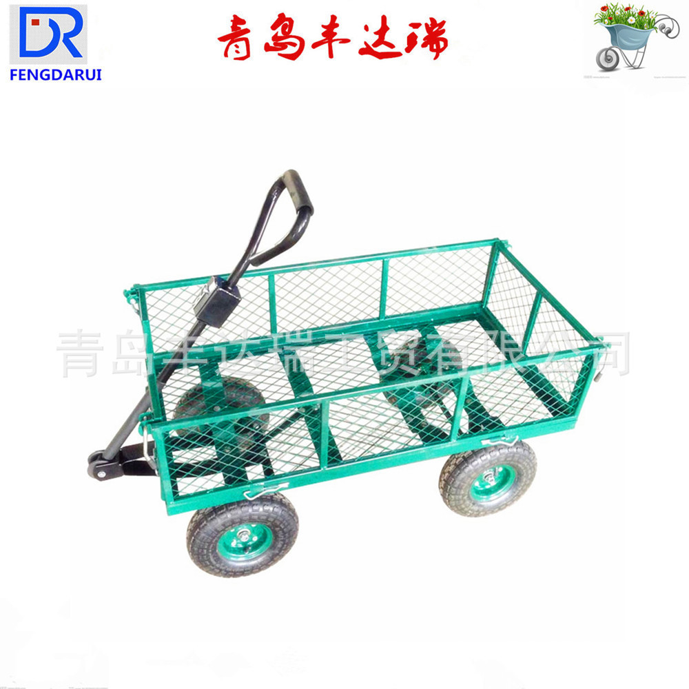 厂家销售 可折叠拉货拖车 多用途重型四轮园林工具车花园网车