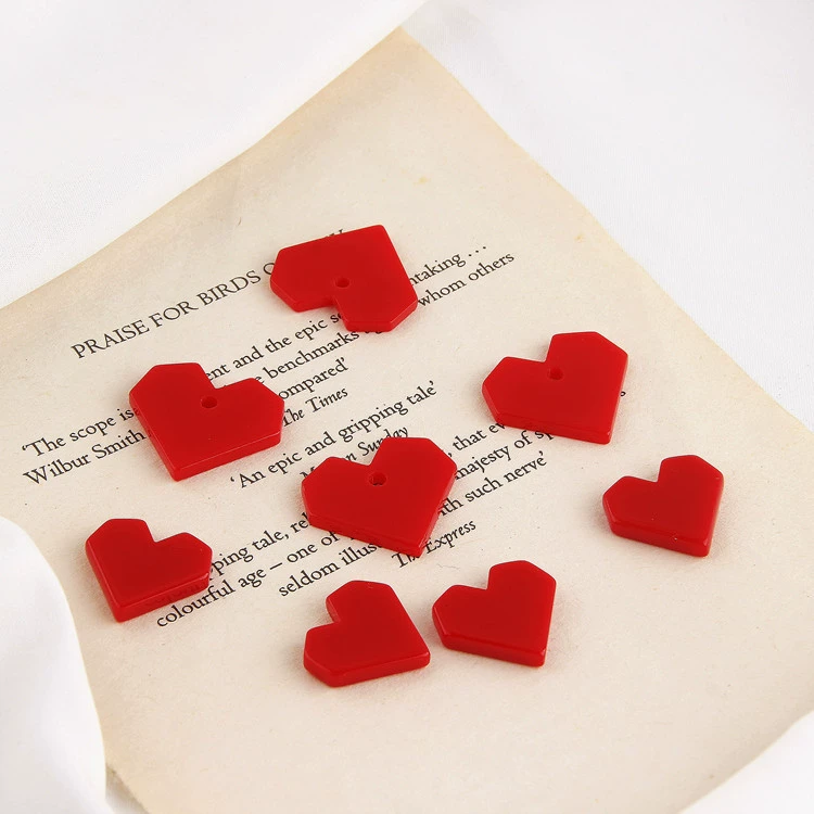 Acrylic hair accessory heart-shaped, earrings, accessories, DIY