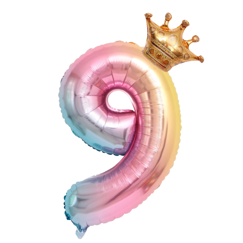 Globo digital de la película de aluminio de la corona del globo de la decoración del cumpleaños de los niños
