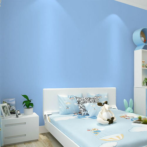 Wallpaper self-adhesive bedroom warm European waterproof thick wallpaper solid color living room bedroom background wall dormitory decoration