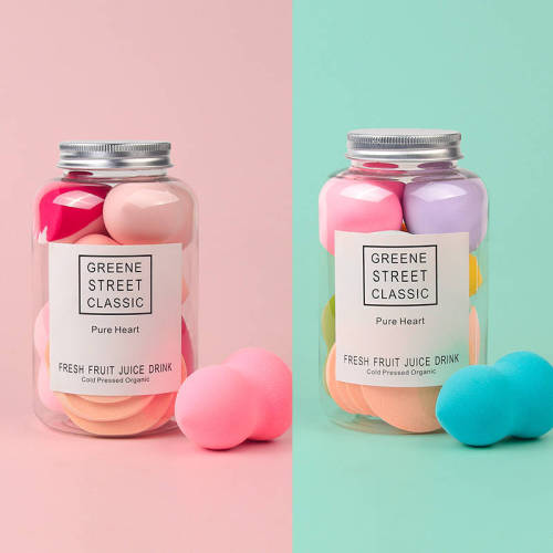 Colorful fruits, cute bottled beauty eggs, super soft makeup tools, complete set of canned powder puff set, multi-color makeup eggs
