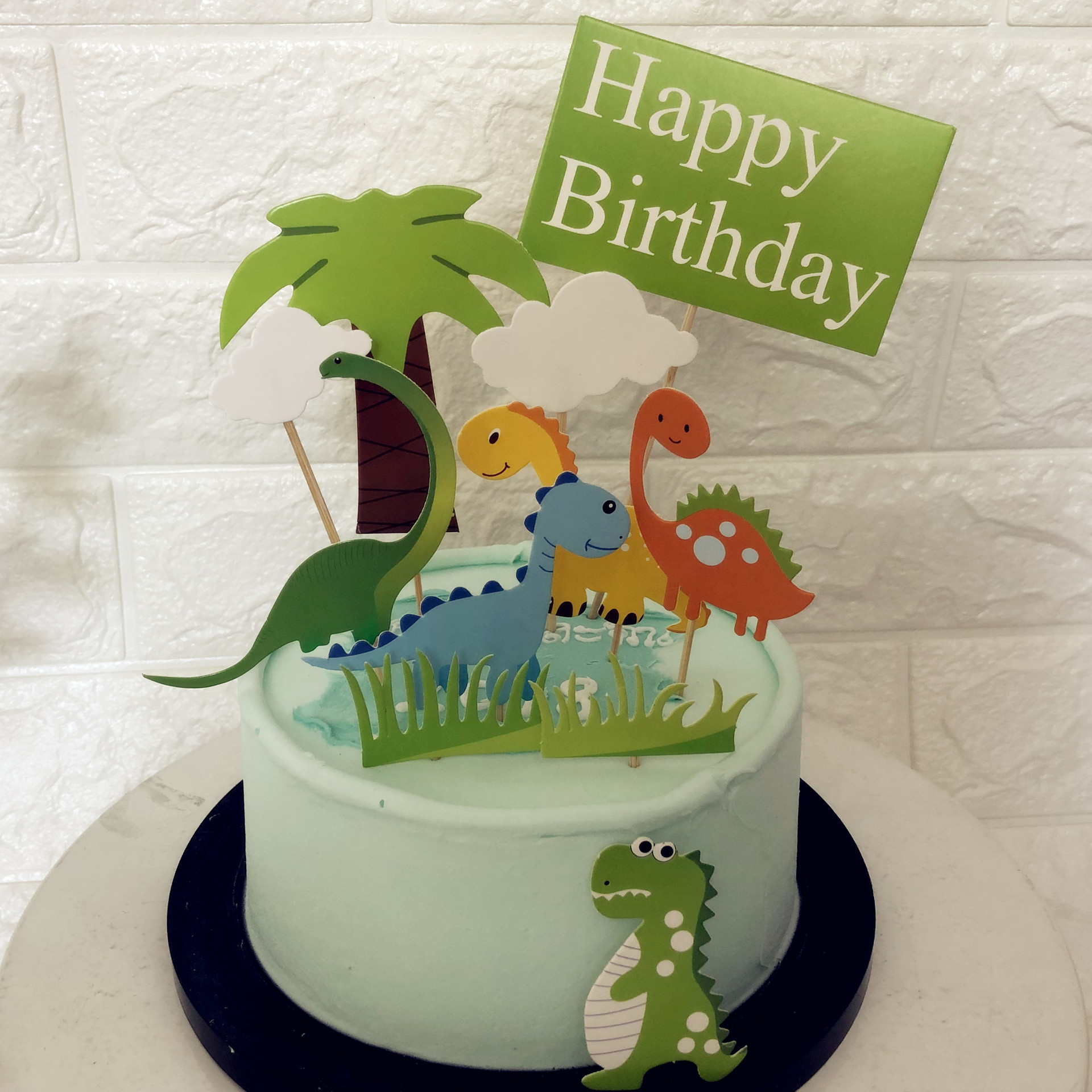 Baking Cake Decoration Jurassic Dinosaur Flag Dessert Table Topper Insert Card Cartoon Cake Insert