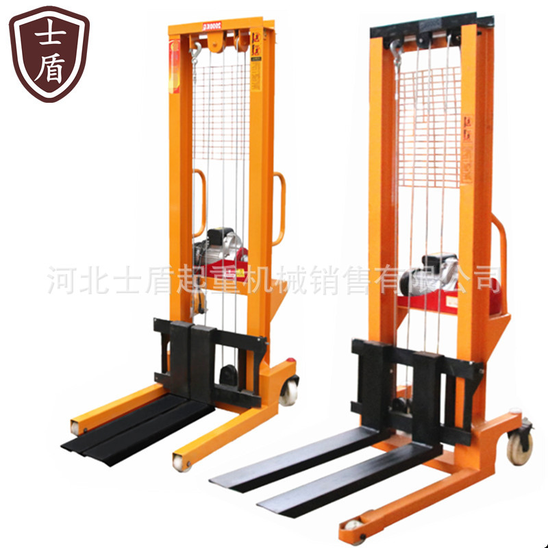 小型电动叉车1/2吨装卸车堆高车220/380伏v半电动装卸升降堆高机