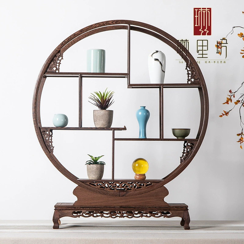 Куриное Крыло Деревянный Размер Античная Стойка Твердое Дерево Красное Дерево Китайский Античный Duobao Павильон Чайный Набор Чашка Горшок Античные Украшения Стеллаж