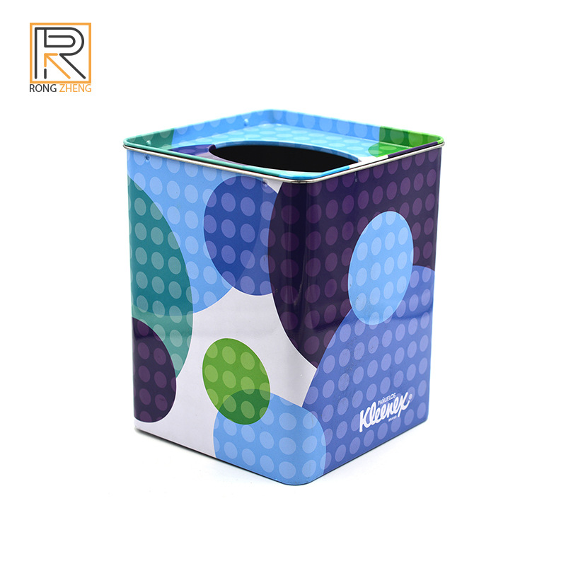 源头厂家生产方形餐厅纸巾盒马口铁纸巾罐带盖密封礼品包装罐礼盒