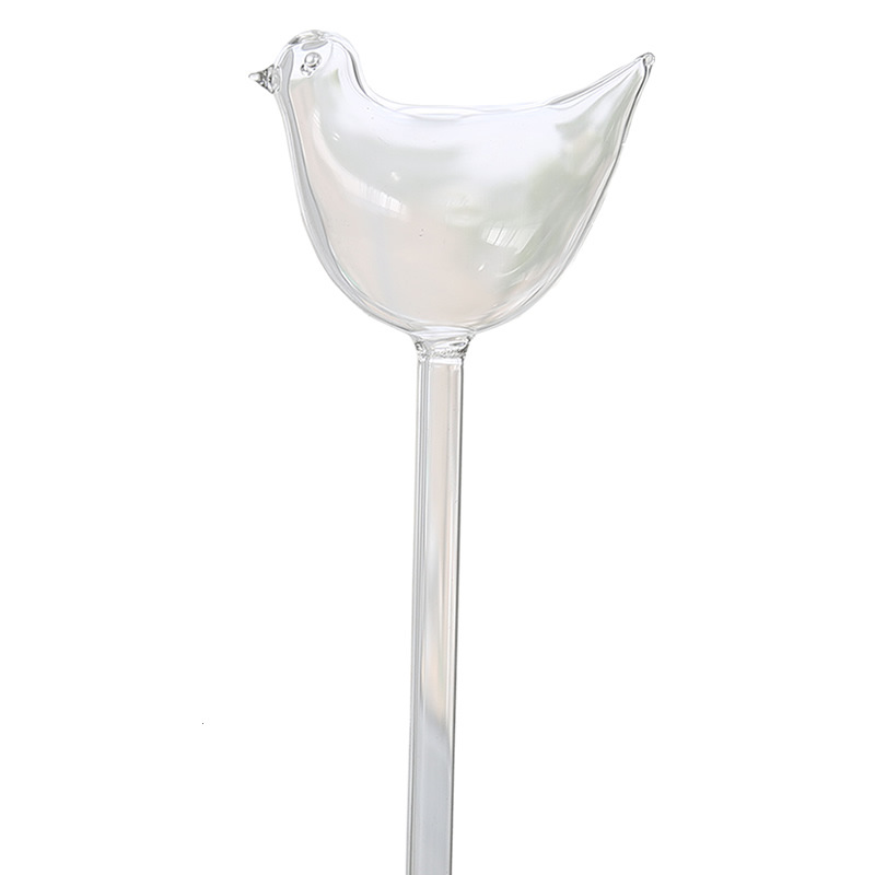 Dispositivo de riego de aves de vidrio soplado a mano familia planta verde dispensador de agua en maceta artefacto de riego automático