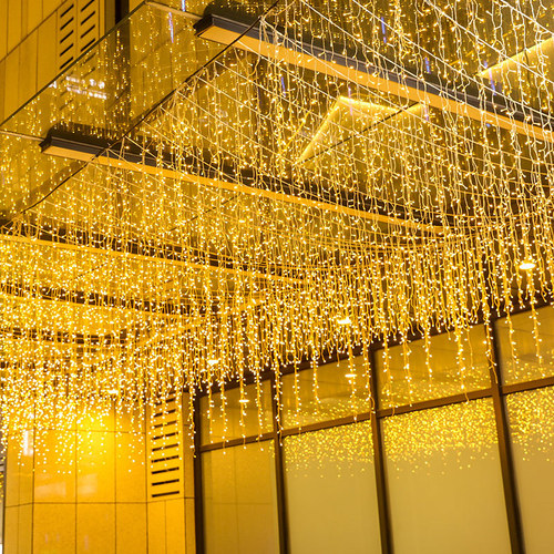 LED ice strip lights flashing lights Christmas starry curtain lights LED outdoor decorative lights flowing water festival waterfall lights