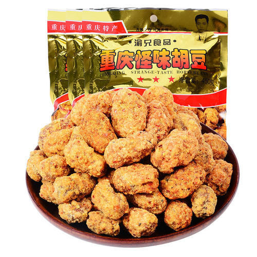 Chongqing Chongqing Brother Weird Flavored Broad Beans 450g Small Packaging Sichuan Weird Beans Bulk Sichuan and Chongqing Broad Bean Snacks Directly Supply from the Manufacturer