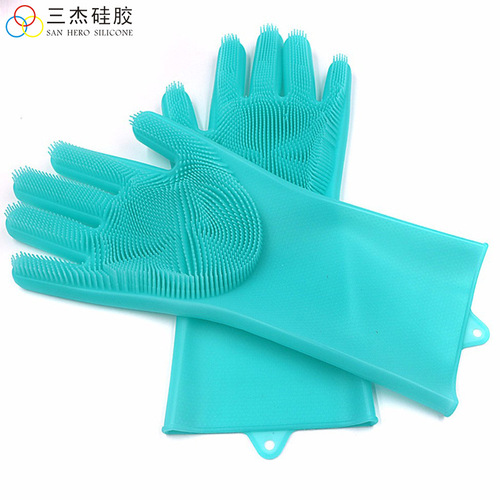 Dishwashing Silicone Gloves Kitchen Scrub Cleaning Gloves Insulated Magic Food Grade Housework Gloves Wholesale