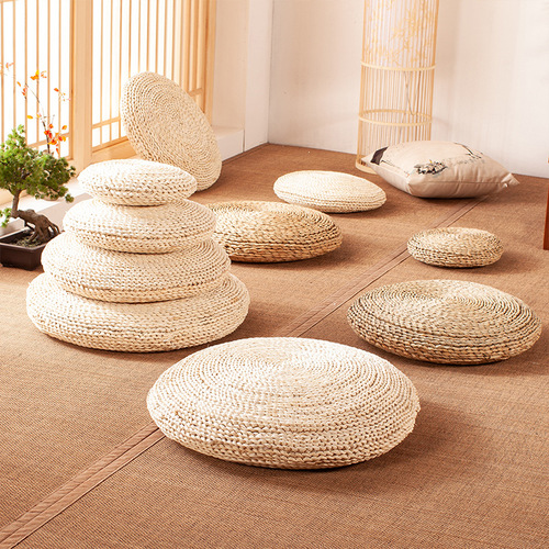 Zen meditation cushion wicker mat tatami thick grass bench wicker mat round seat cushion grass window seat cushion
