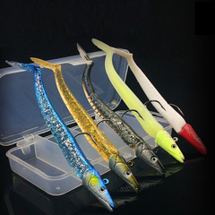 Wheeeva Lead Head Soft Bait Set 22g 12.5cm 5 Colors Casting Lead Head Hook Soft Fish Lure Bait Set Cross-border