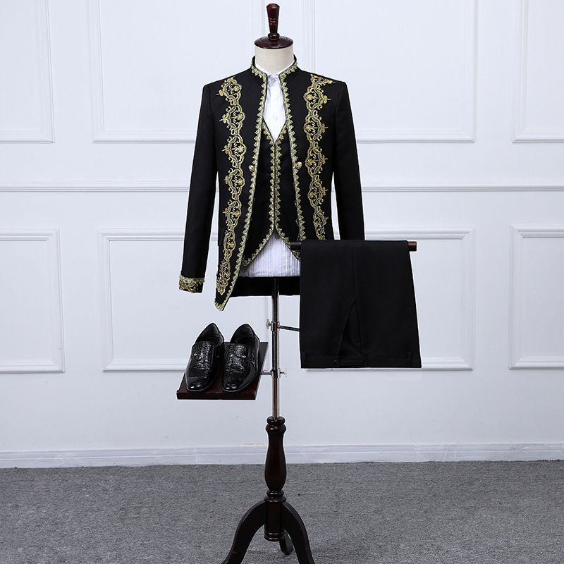 Three-Piece Suit with Vest, Pants, and Jacket for Men, Slim-Fit Formal Suit, British Style Gentleman Attire