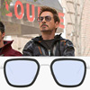 Fashion sunglasses Downey Iron Man Spider -Man, the same retro square box sunglasses men's sunglasses cross -border