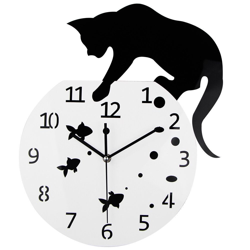 Gato Reloj de pared acrílico reloj nórdico español creativo salón simple reloj de pared reloj de Casa mudo Reloj de pared