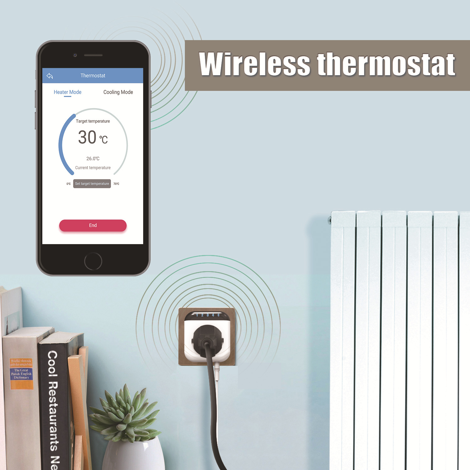 Amazon Venta caliente WiFi termostato inteligente socket graffiti APP y control de voz