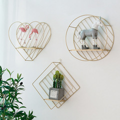 Nordic wrought iron storage rack without punching bathroom wall storage rack home living room room bedroom wall decoration rack