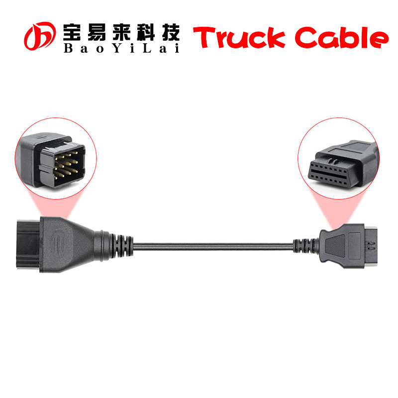 Truck Cable for renault 12Pin Male to OBD 16Pin 卡车转接线