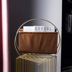 創意北歐金屬皮革雜誌架 鐵藝家居裝飾書報架批發 簡約書本收納架