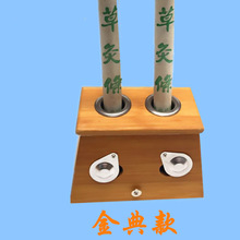 碳化竹制一代雙孔艾灸盒加厚可控煙溫灸盒艾柱艾條溫灸器具
