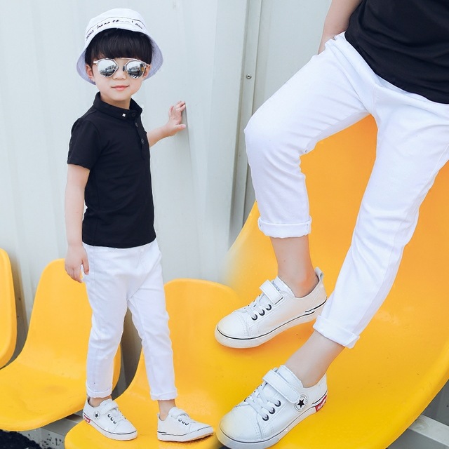 White spring trousers for boys