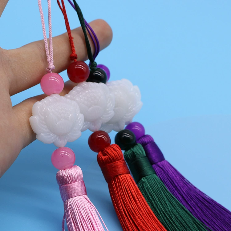 Double-sided pendant white jade with tassels, decorations, accessory, accessories