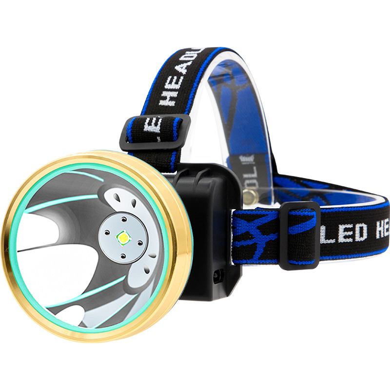 Sensor de visualización de potencia caliente transfronteriza faro anillo de oro taza de luz faro de pesca luz azul claro amarillo tiro largo