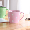 Cute ceramics with glass, trend coffee cup