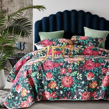 外贸原单棉空调被床单高端印花衍缝被 空调被样板房床盖三件套