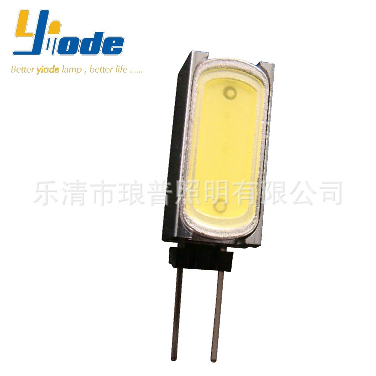 Оптовая продажа фабрики 1,5 Вт 12VG4 контактный теплый белый COB алюминиевая квадратная Светодиодная лампа
