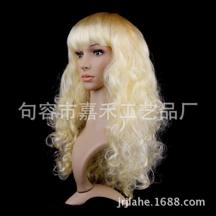 Cross-border e-commerce Halloween Navidad mascarada de vestir pasarela colorido gran ola peluca conjunto