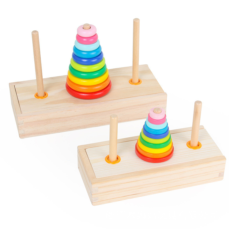 Wooden intellectual tower of Hanoi