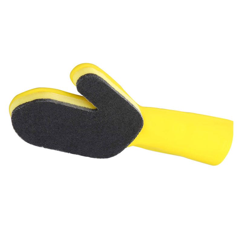 Esfregadora de limpieza guantes de látex cocina lavado tazón limpieza del hogar guantes de goma lavado del hogar Negro