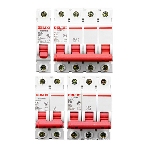 Delixi 2P small DZ47S circuit breaker C45 overload protector 10-63A Anjia 1P air switch 3P