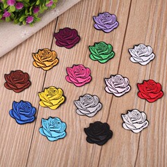 Embroidered patch with computerized stitching, high-quality DIY colorful small rose clothing decoration patch
