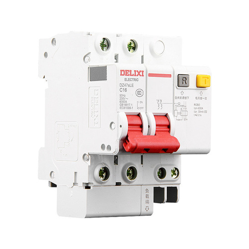 Delixi DZ47SLE leakage protection air switch 32A40A63a circuit breaker 2P air switch with leakage protector