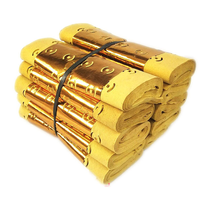 Batch of large bundles of yellow burning paper perforated paper yellow paper for funeral and burial for ancestor sacrifice for grave sweeping for 57th anniversary yellow paper