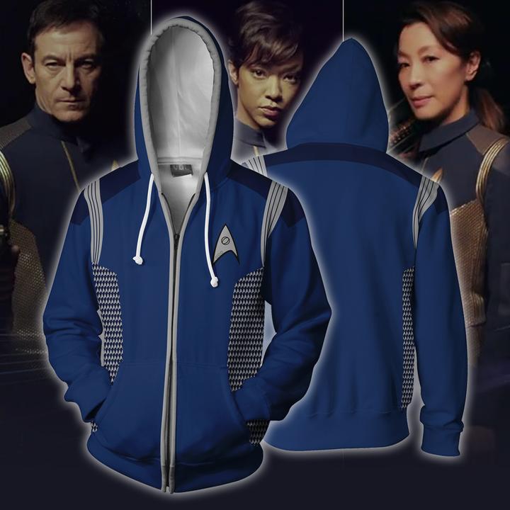Cross-Border Export Amazon Best Selling Star Trek 3D Printed Zipper Hooded Sweatshirt Cosplay Anime Hoodie
