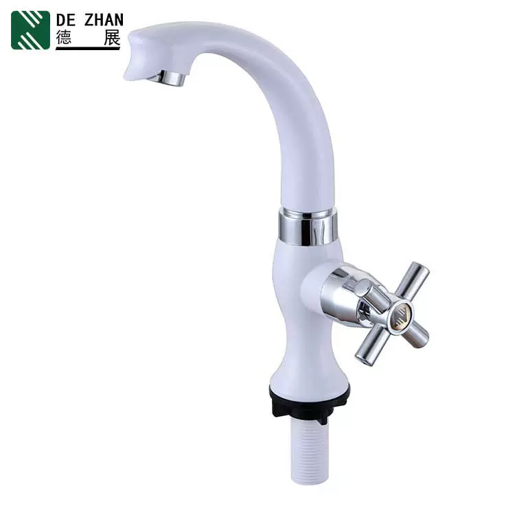 瓷白ABS塑料单冷水龙头 厨房龙头厨房水池塑胶水龙头
