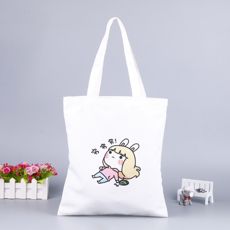 帆布手提袋可印logo棉布袋彩色购物袋印花广告帆布包现货批发