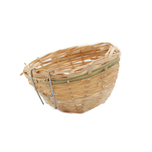 Temu Bamboo Woven Bird Nest with Hooks, Swallow Nest, Parrot Cage, Farmhouse Pastoral Style Decor, Cross-border E-commerce Supply