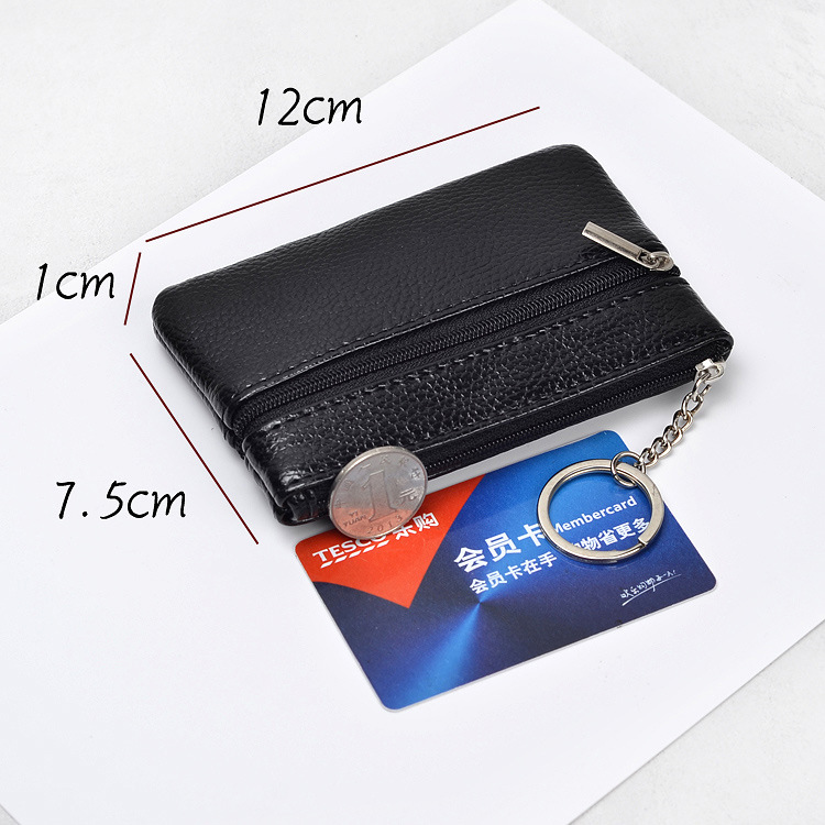 Nueva cartera corta de moda las mujeres cremallera monedero moneda simple titular la tarjeta color sólido cuero suave caso clave