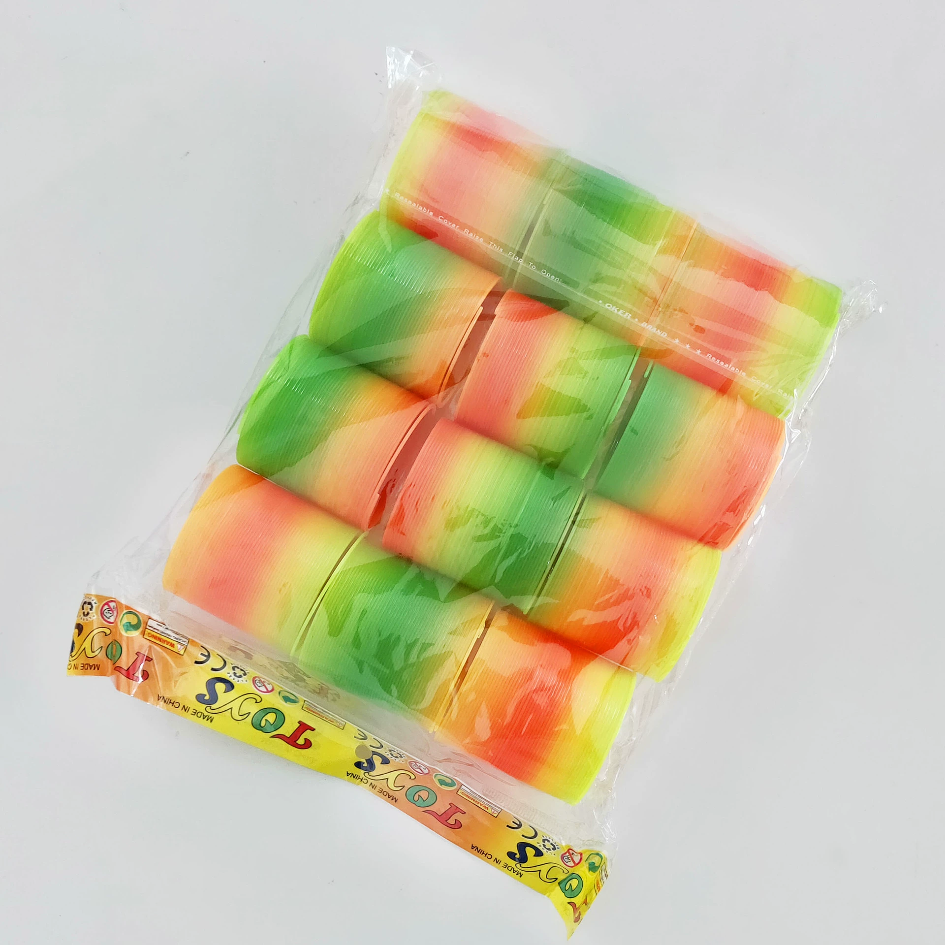小号彩虹圈彩虹弹环 弹簧玩具 一元两元地摊批发货源 可做赠品